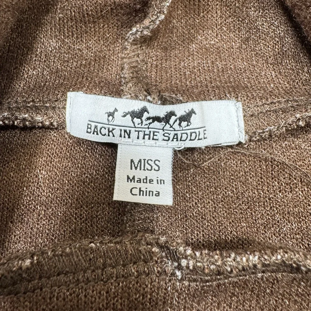 Back In the Saddle Women's Sweater Poncho‎ Fringe Brown OS Western Rodeo
